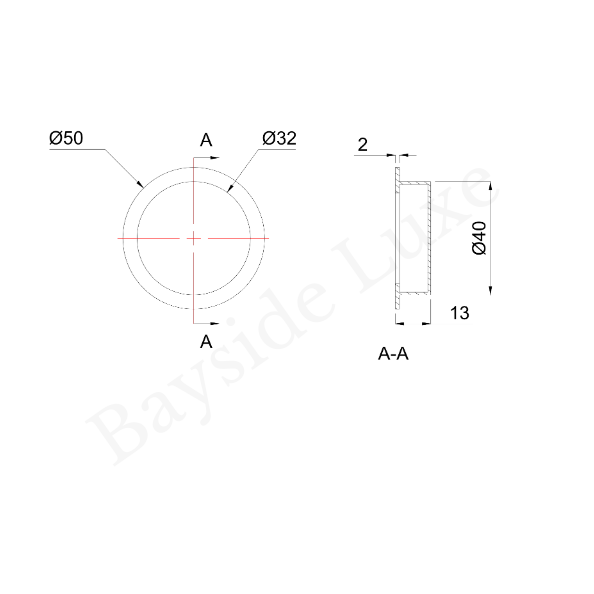 Sydney Cavity Slider Flush Round Pull Antique Brass