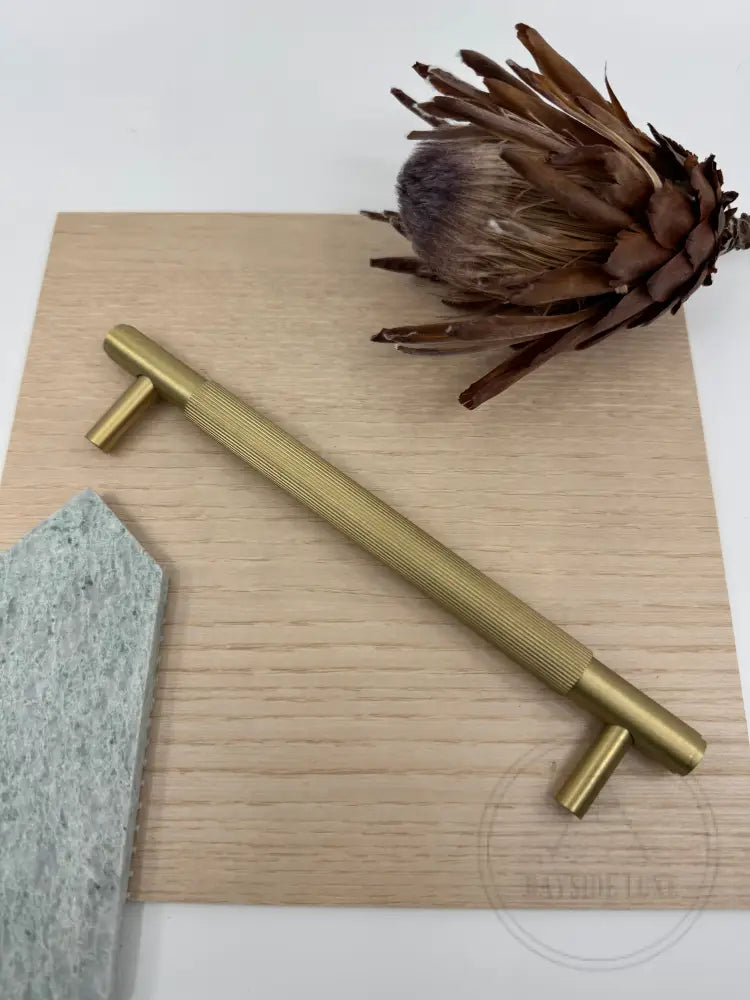 Toorak Satin Brass Cabinetry Handle 195mm - Display