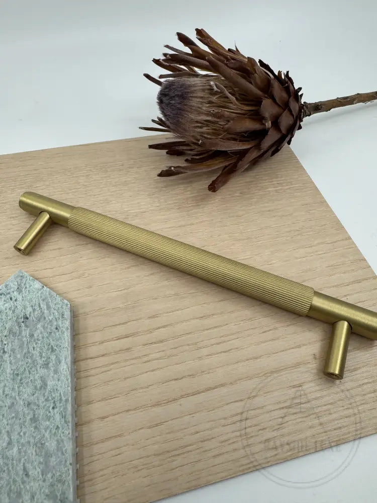 Toorak Satin Brass Cabinetry Handle 195mm - Display