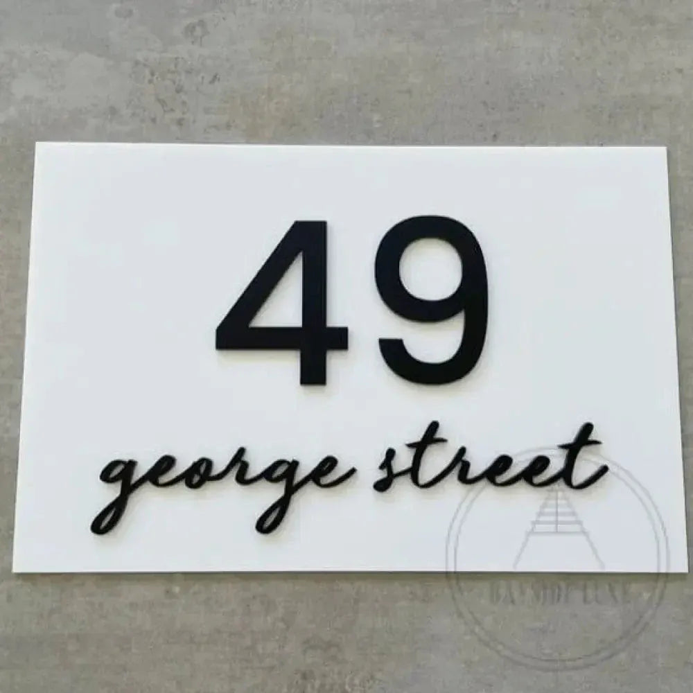 White/Black Letters Bayside Luxe - Personalised Script House Sign