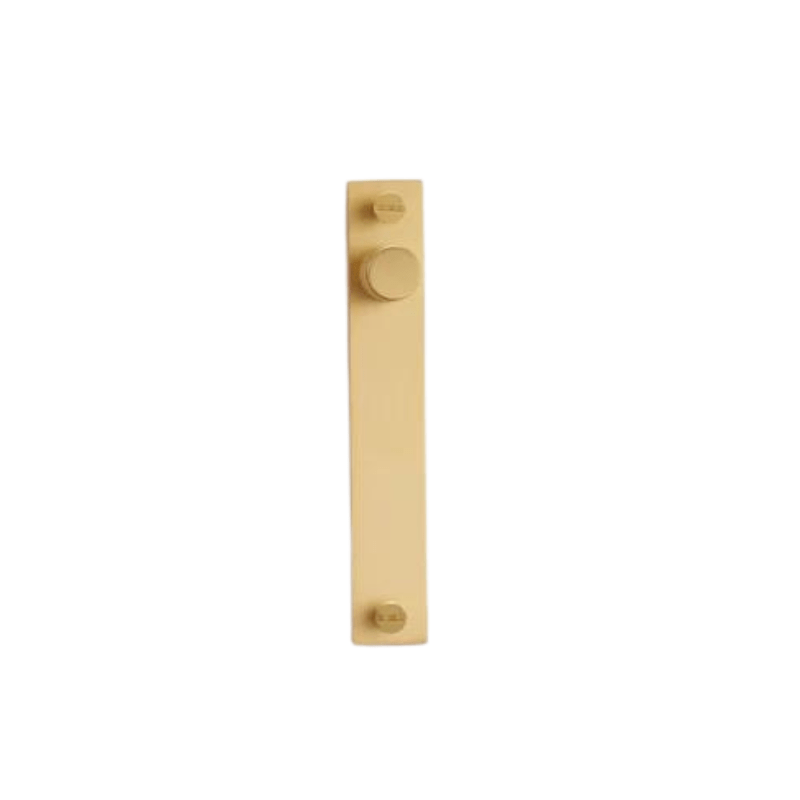 150mm (HS128) / Brass / Solid Brass Bayside Luxe - Door Knob Pull with Back Plate - Brass