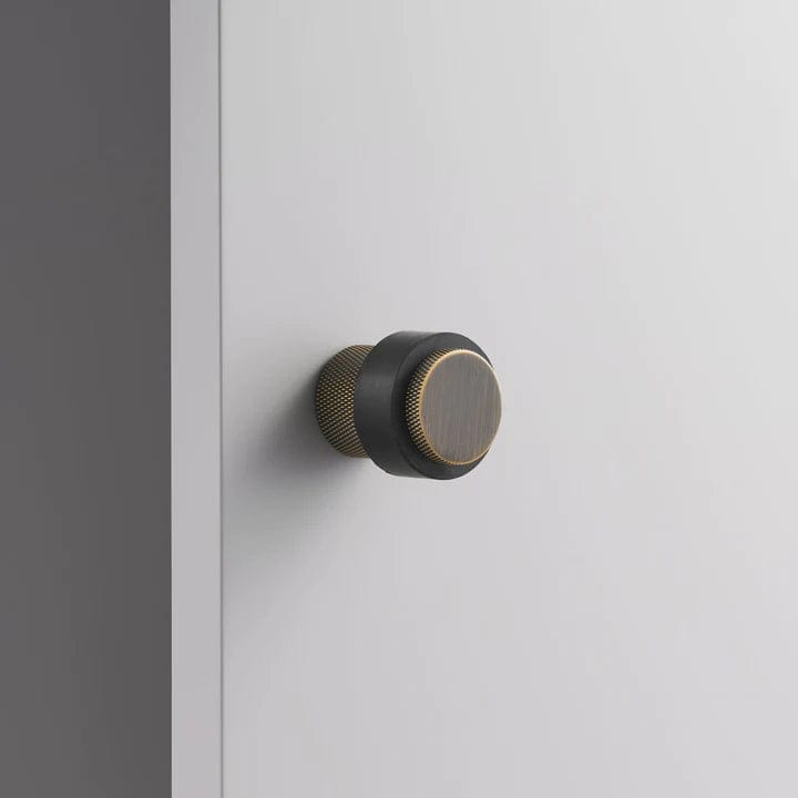 40 x 30mm / Antique Brass / Solid Brass Luxe Doorware - Chandler Knurled Brass Door Stop - Antique Brass
