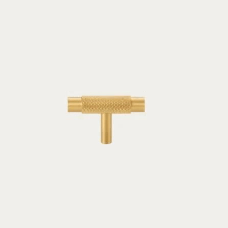 55 x 35mm T Bar / Brass Bayside Luxe - Sorrento Knurled Brass T Bar Handle