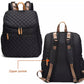 Backpacks Luxe Abode - Black Quilted Luxe Nappy Bag