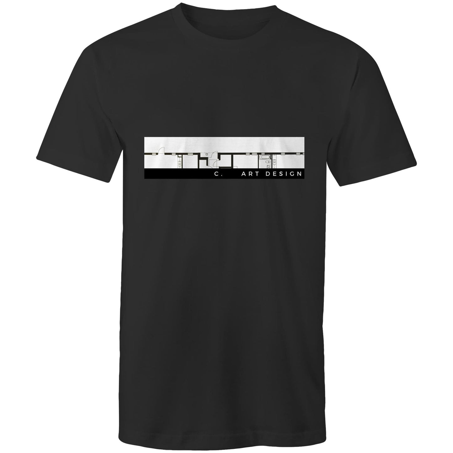 Black / Small C. Art Design - Architectural Map T-Shirt