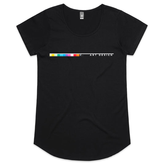 Black / Womens 8 / XS C. Art Design - Colour Code Women's Scoop T-Shirt