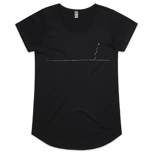 Black / Womens 8 / XS Minimalist Xmas T-Shirt - Women's Scoop Tee