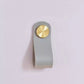 Cabinet Knobs & Handles 135 x 24mm / Grey / Leather and Brass Bayside Luxe - Leather flat gold or silver stud pulls