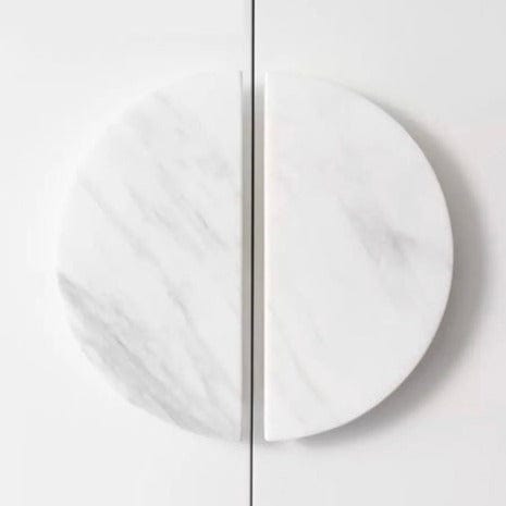 Cabinet Knobs & Handles 150mm / Grey and White Marble / Marble Bayside Luxe - The Portsea White and Grey Marble Handle Set