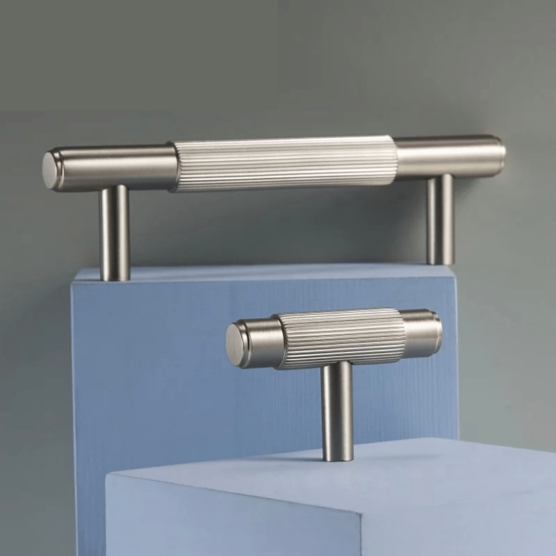 Cabinet Knobs & Handles 165 x 36mm (HS128) / Nickel / Nickel Bayside Luxe - The Toorak - Nickel Silver Luxe Door Handles 132mm - 260mm