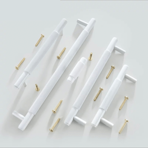 Cabinet Knobs & Handles 260 x 36mm (HS224) / White / Solid Brass Bayside Luxe - The Toorak - White Brass Luxe Door Handles 132mm - 260mm
