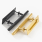Cabinet Knobs & Handles 275 x 53mm (HS138.5) / Black / Solid Brass Bayside Luxe - Linear Knurled Toorak Black Brass Sliding Door Handle