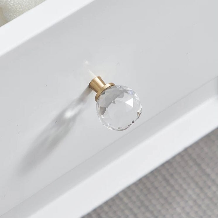 Cabinet Knobs & Handles 30 x 40mm / Crystal and Brass / Solid Brass Bayside Luxe - Crystal Ball Cabinet Handle