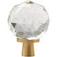 Cabinet Knobs & Handles 30 x 40mm / Crystal and Brass / Solid Brass Bayside Luxe - Crystal Ball Cabinet Handle