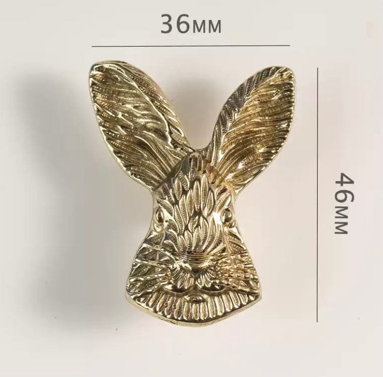 Cabinet Knobs & Handles 36 x 46mm / Brass / Solid Brass Bayside Luxe - Rabbit Design Drawer pull