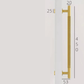 Cabinet Knobs & Handles 450mm (HS384) / Brass / Solid Brass Bayside Luxe - Toorak Linear Knurled Brass Single Door Handle