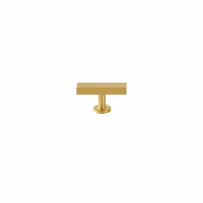 Cabinet Knobs & Handles 50 x 28mm T Bar / Satin Brass / Solid Brass Bayside Luxe - Bellevue Brass Handles