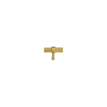 Cabinet Knobs & Handles 50 x 32mm T Bar / Brass / Solid Brass Bayside Luxe - Mount Eliza Gold Brass Knurled T Bar Handles