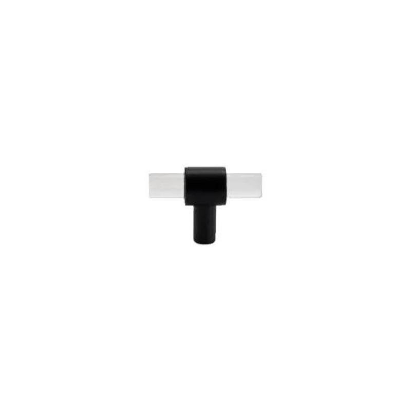Cabinet Knobs & Handles 50 x 35mm T Bar / Black / Acrylic and Brass Bayside Luxe - Acrylic T Bar Handles