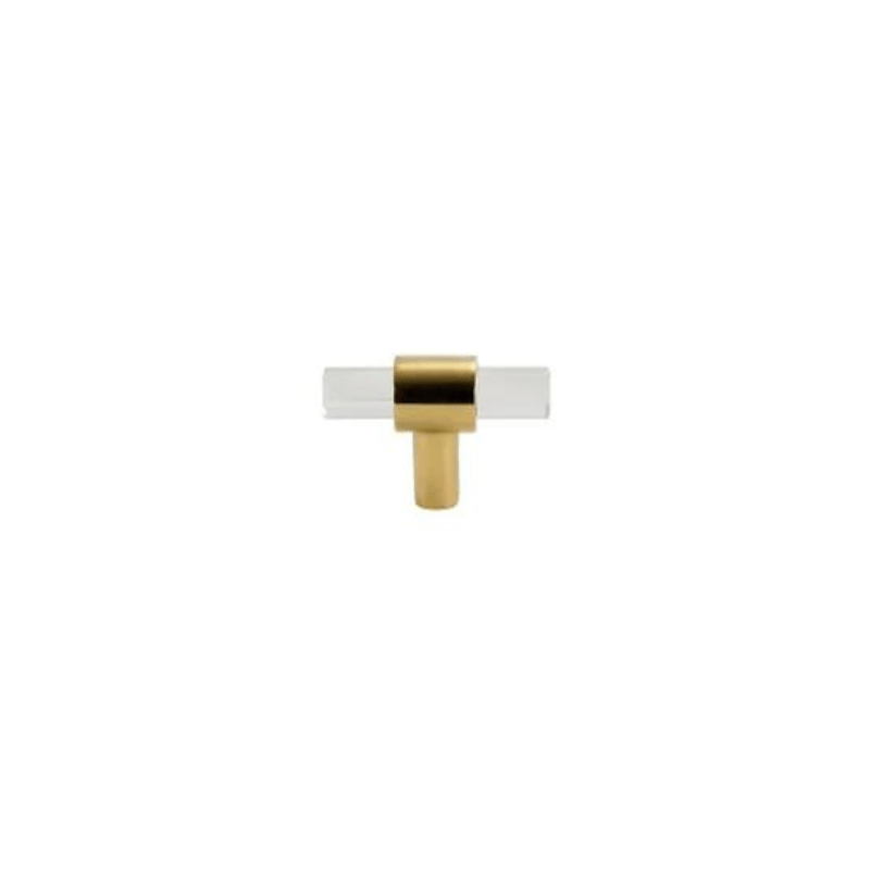Cabinet Knobs & Handles 50 x 35mm T Bar / Polished Gold / Acrylic and Brass Bayside Luxe - Acrylic T Bar Handles