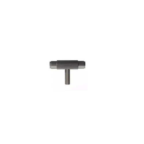 Cabinet Knobs & Handles 54.5 x 36mm T Bar / Gunmetal Grey / Solid Brass Bayside Luxe - The Toorak - Dark Gunmetal Grey Luxe Door Handles 132mm - 260mm
