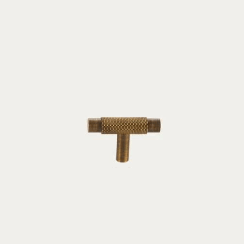 Cabinet Knobs & Handles 55 x 35mm T Bar / Bronze / Solid Brass Bayside Luxe - Sorrento Knurled Bronze Brass T Bar Handle