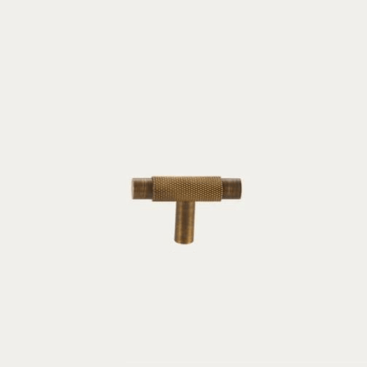 Cabinet Knobs & Handles 55 x 35mm T Bar / Bronze / Solid Brass Bayside Luxe - Sorrento Knurled Bronze Brass T Bar Handle