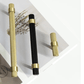 Cabinet Knobs & Handles Bayside Luxe - Mount Eliza Gold Brass Knurled Handles
