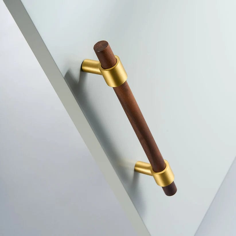 Cabinet Knobs & Handles Bayside Luxe - St Andrews Walnut and Brass Handles