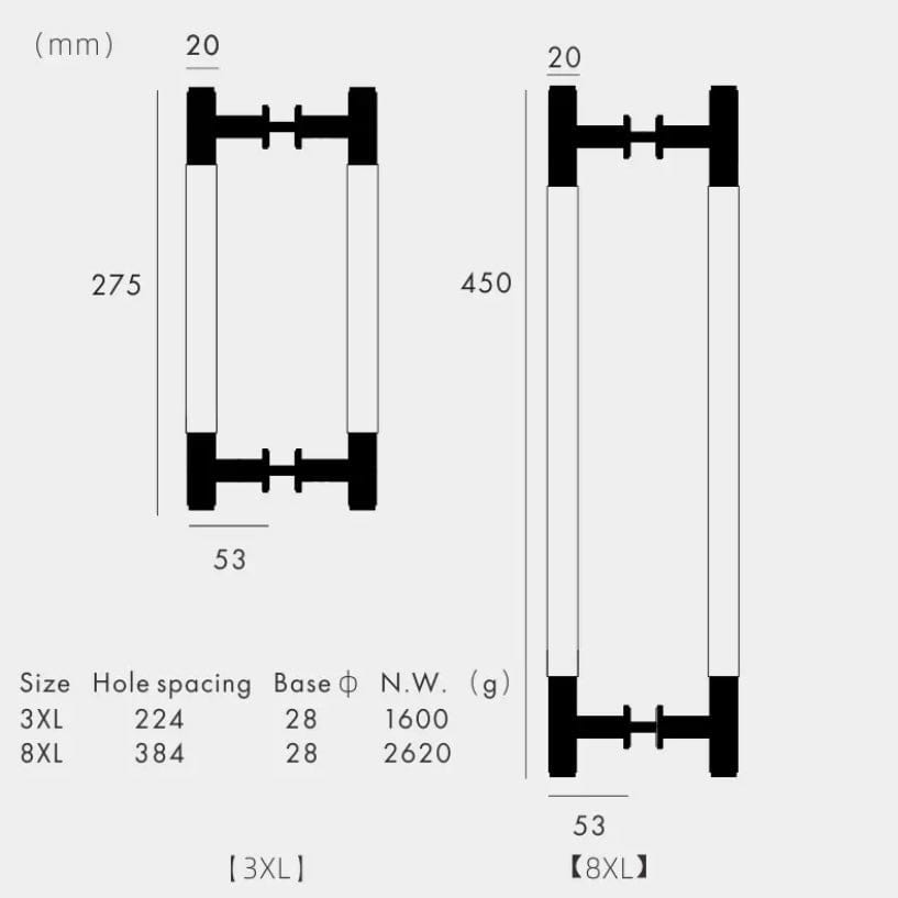 Cabinet Knobs & Handles Bayside Luxe - Toorak Linear Knurled Black Double Door Handle