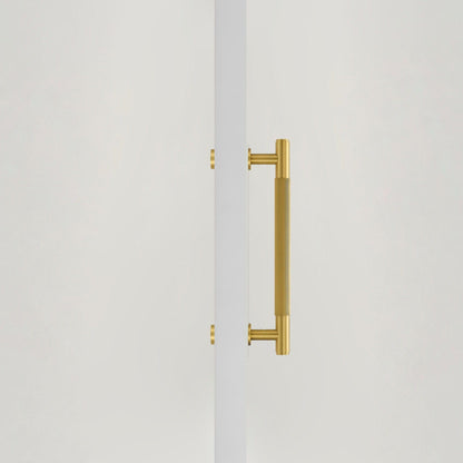 Cabinet Knobs & Handles Bayside Luxe - Toorak Linear Knurled Brass Single Door Handle