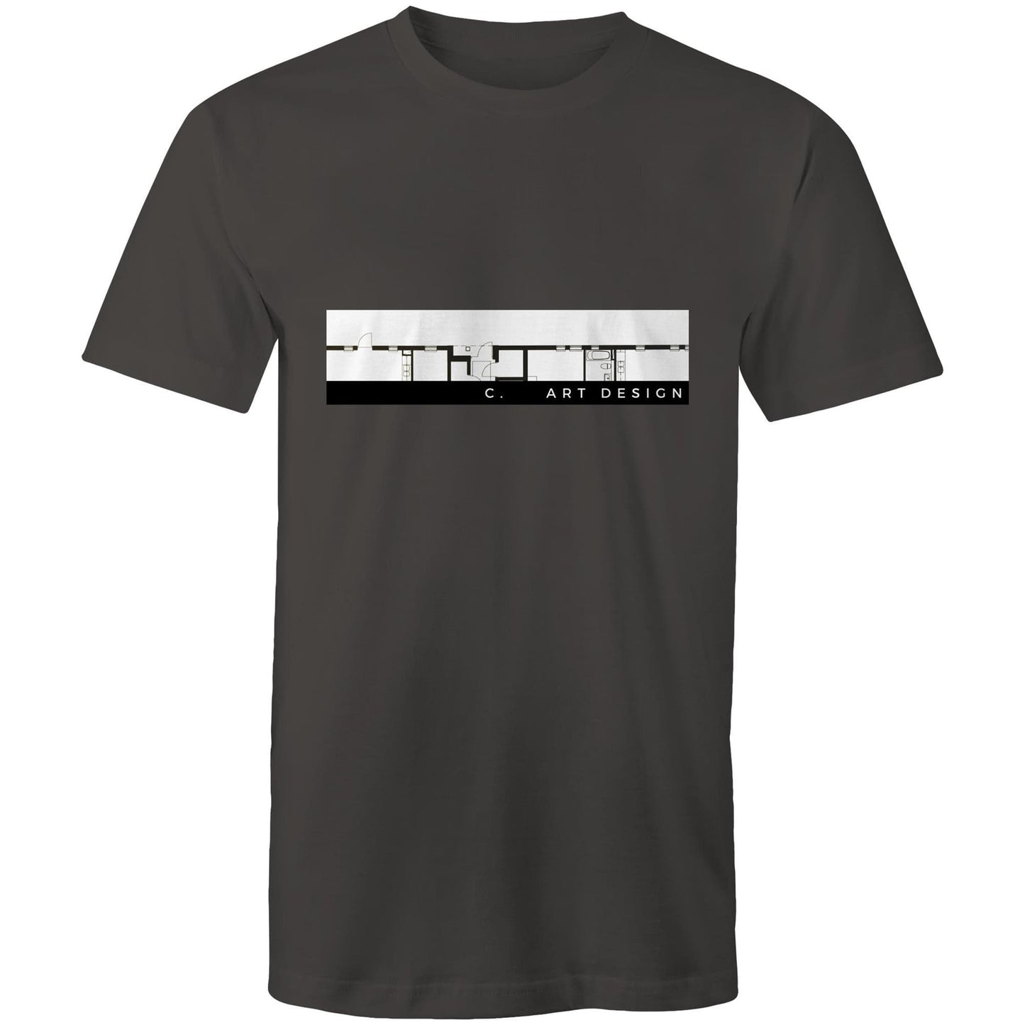 Charcoal / Small C. Art Design - Architectural Map T-Shirt