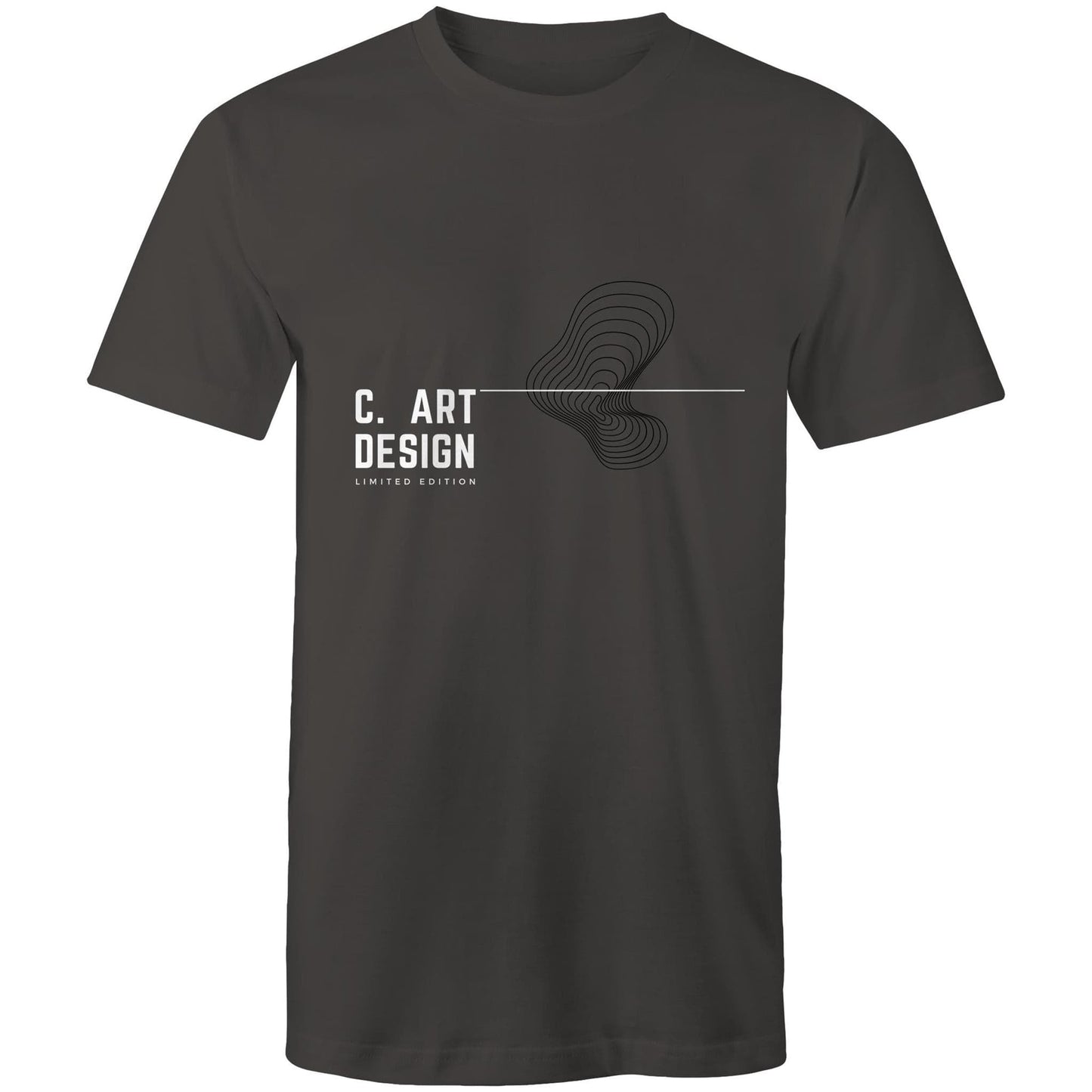 Charcoal / Small C. Art Design - Asymmetric Limited Edition T-Shirt