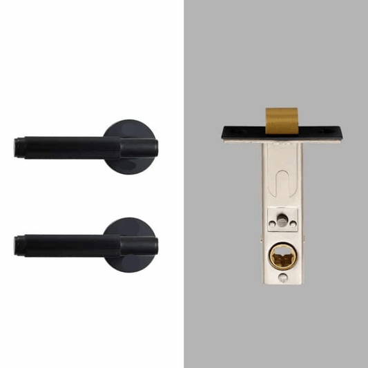 Door Handle Black / Solid Brass Luxe Doorware - Sorrento Door Handles Passage Set - Black