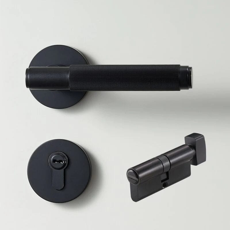 Door Handle Black / Solid Brass Luxe Doorware - Toorak Door Handle with Privacy Thumb Turn - Black