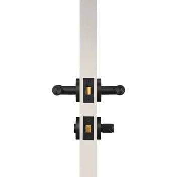 Door Handle Black / Solid Brass Luxe Doorware - Toorak Door Handle with Privacy Thumb Turn - Black