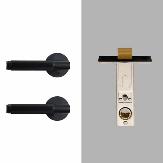 Door Handle Black / Solid Brass Luxe Doorware - Toorak Door Handles Passage Set - Black
