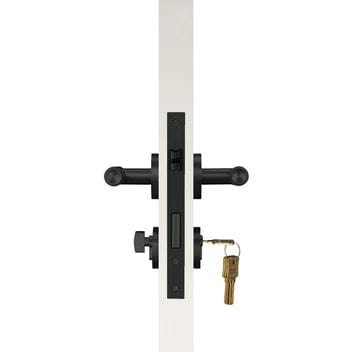 Door Handle Black / Solid Brass Luxe Doorware - Toorak Door Handles with Mortice Lock - Black
