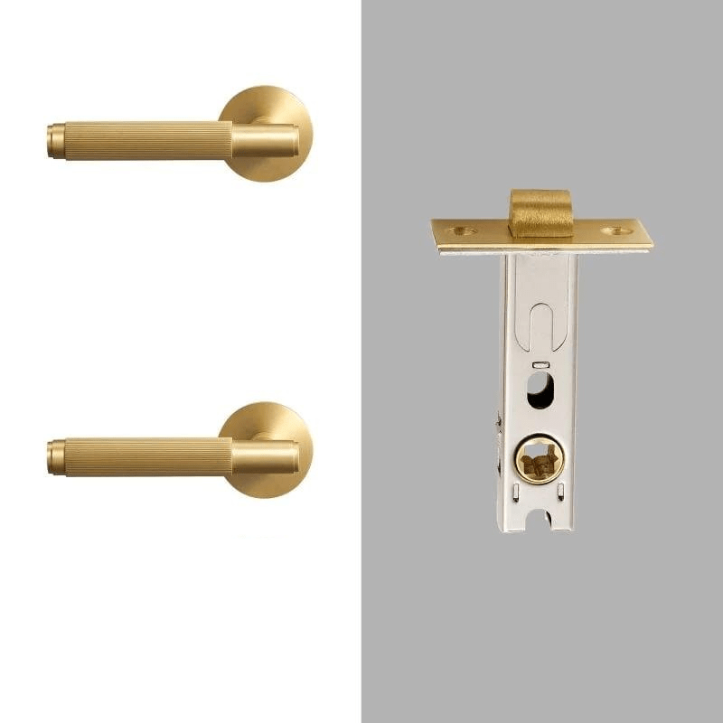 Door Handle Brass / Solid Brass Luxe Doorware - Toorak Door Handles Passage Set - Brass