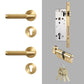 Door Handle Brass / Solid Brass Luxe Doorware - Toorak Door Handles with Mortice Lock - Brass
