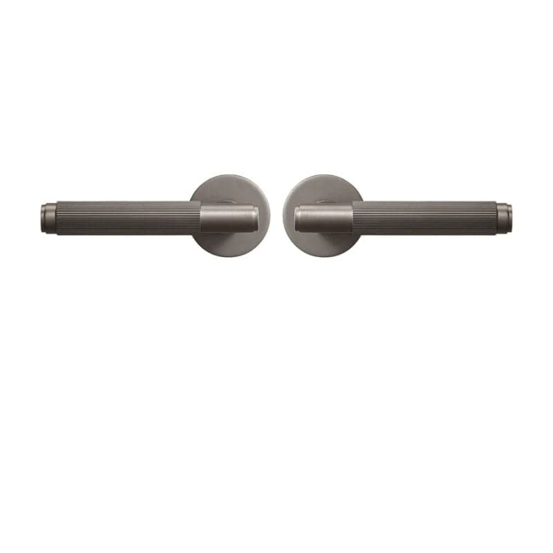 Door Handle Gunmetal / Solid Brass Luxe Doorware - Toorak Door Handle with Privacy Thumb Turn - Gunmetal