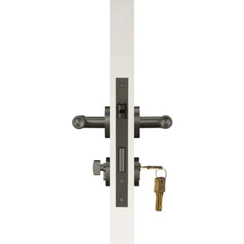 Door Handle Gunmetal / Solid Brass Luxe Doorware - Toorak Door Handles with Mortice Lock - Gunmetal