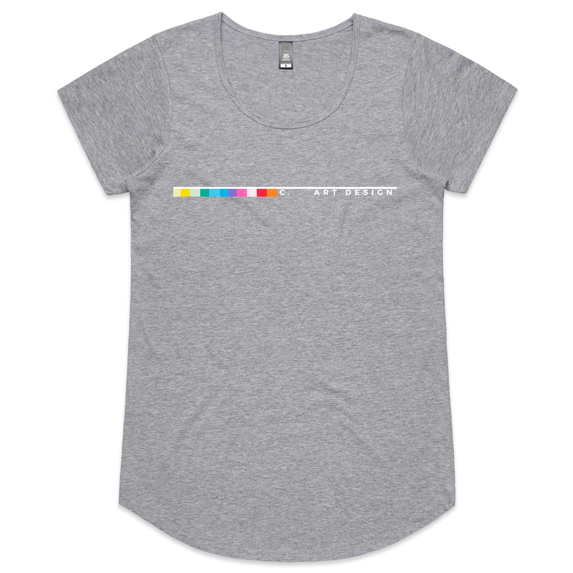 Grey Marle / Womens 8 / XS C. Art Design - Colour Code Women's Scoop T-Shirt