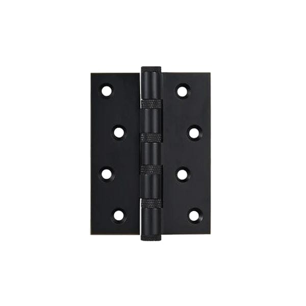 Hinges Medium 102mm / Black / Solid Brass Luxe Doorware - Solid Brass Black Knurled Hinges
