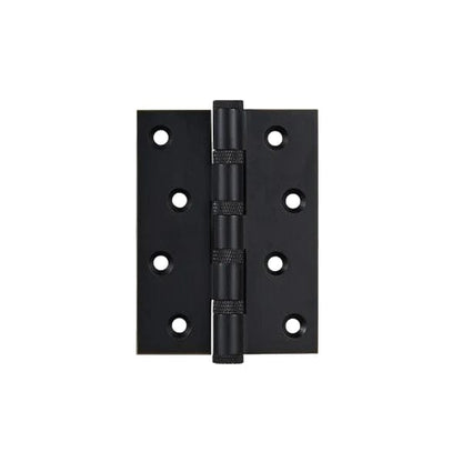 Hinges Medium 102mm / Black / Solid Brass Luxe Doorware - Solid Brass Black Knurled Hinges