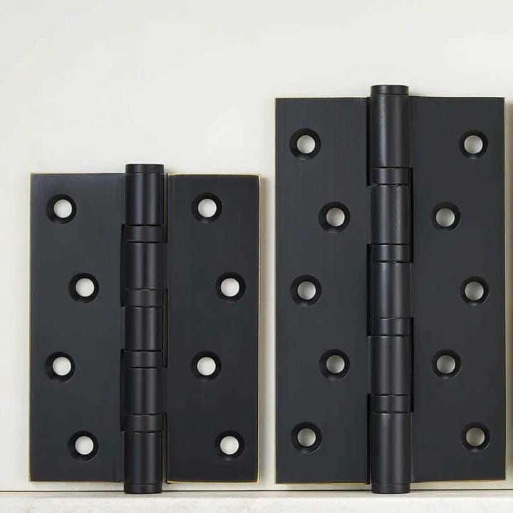 Hinges Medium 102mm / Black / Solid Brass Luxe Doorware - Solid Brass Black Smooth Hinges