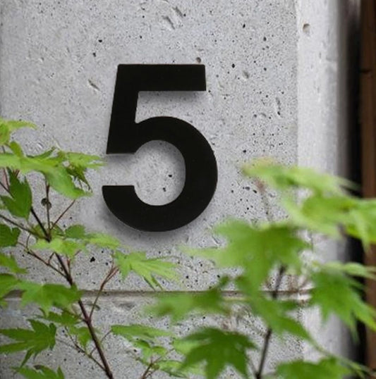 house number 0 / Black / 200mm Bayside Luxe Large Floating Numbers - Stainless Steel Black 200mm