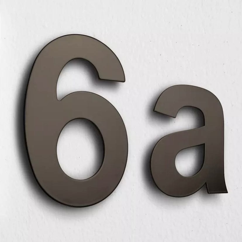 house number 1 / Black / 200mm Bayside Luxe Large Floating Numbers - Stainless Steel Black 200mm