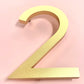 House Number 1 / Gold / 150mm Modern Bayside Luxe Floating House Numbers - Gold 150mm
