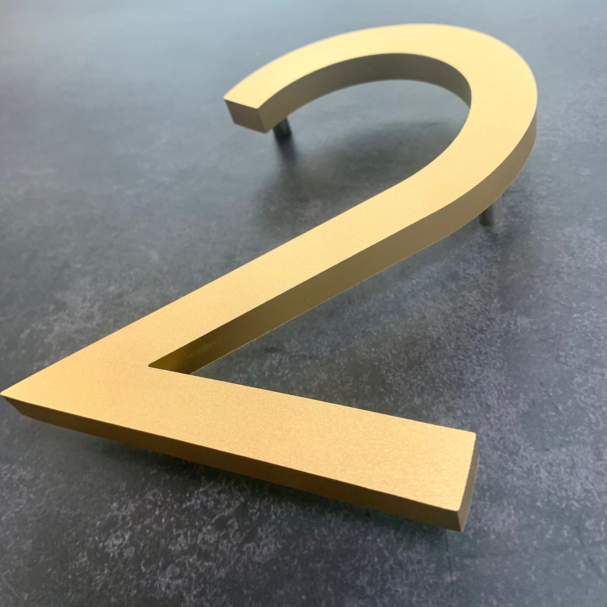House Number 3 / Gold / 150mm Modern Bayside Luxe Floating House Numbers - Gold 150mm